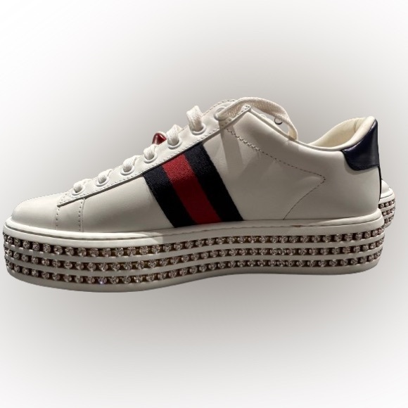 Gucci Ace Platform Sneakers with Crystals size 38 - Picture 9 of 16